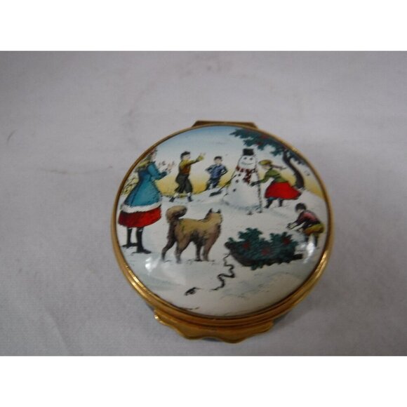 Enamel Box,‎ Halcyon Days, Christmas 1979, Snuff Box, Pill Box, Jewelry box, - Picture 5 of 6